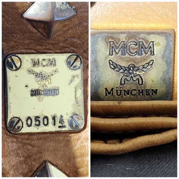 Authentic MCM Visetos Studded Small Stark M Backpack Cognac - Picture 6 of 16